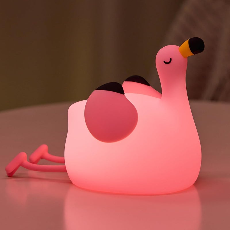 Lampka nocna Flamingo dla dzieci, ściemnialna lampka nocna LED dla niemowląt, akumulatorowa lampka nocna, przenośna silikonowa lampka nocna do pokoju