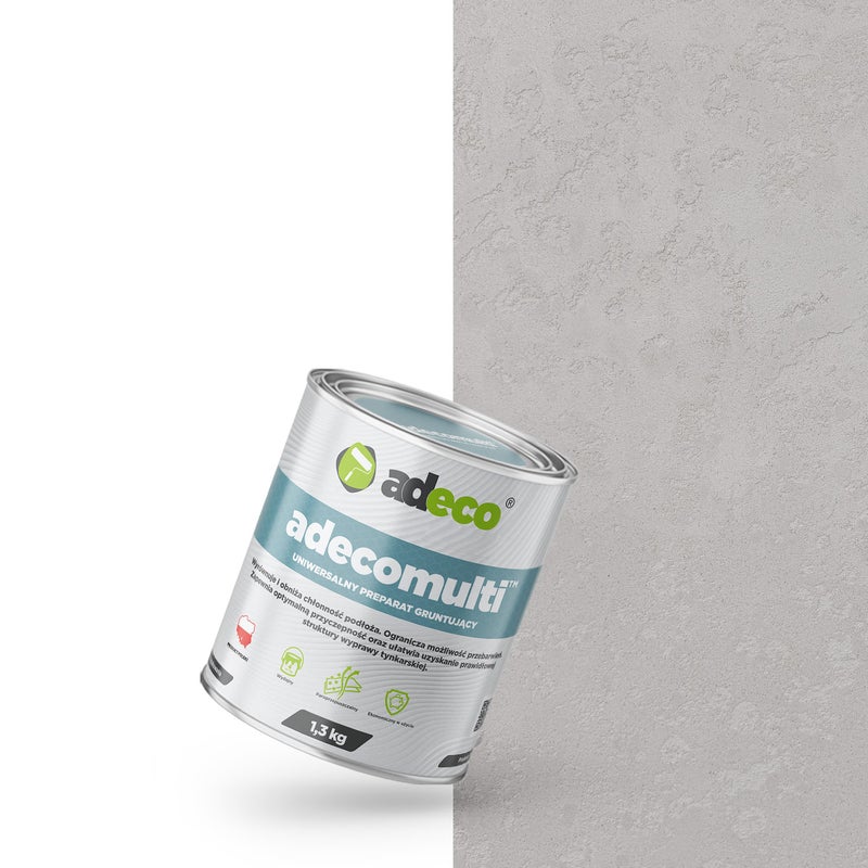 Grunt szczepny Adecomulti z kwarcem pod beton architektoniczny 1,3 kg kolor Inox jasny szary