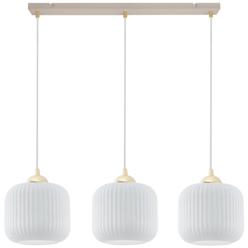Lampa sufitowa wisząca Riffle 3xE27 kaszmirowo-złota walec biały 15cm Light Home LH