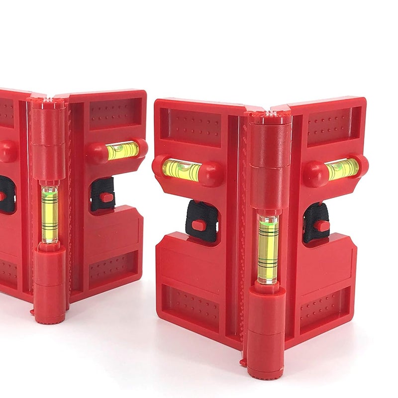 Niveau d'angle pliable en 2 parties, goniomètre à tube d'angle réglable magnétique, rouge