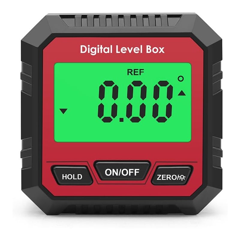Inclinomètre numérique à écran LCD avec rétroéclairage magnétique pour le travail du bois, la construction et l'automobile, rouge
