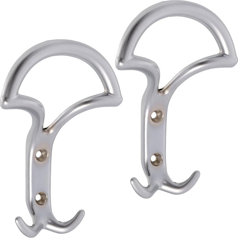 Zestaw 2 potrójnych wieszaków ściennych 145 x 92 x 44 mm - Haczyki/wieszaki - na ubrania, czapki, szlafroki, ręczniki, wieszaki łazienkowe, toale
