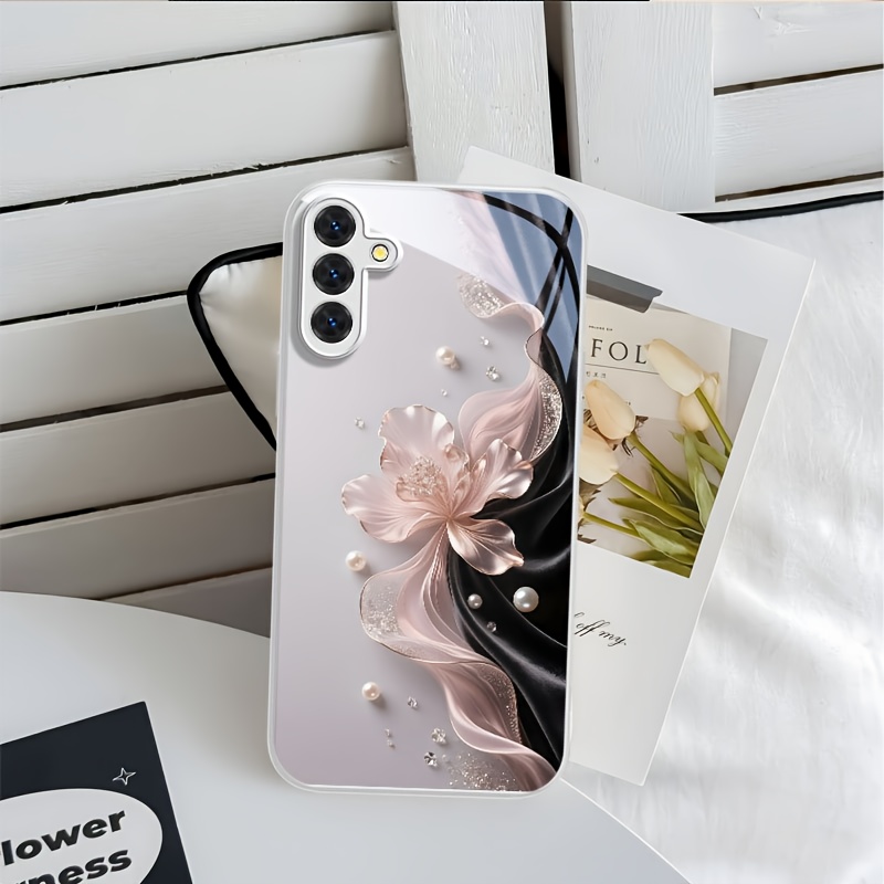 TEMU Etui na telefon - Modne, wszechstronne i trwałe srebrne szkło etui na telefon Samsung A05 A05S A06 A14 A15 A16 A22 A23 A24 A25 A32 A33 A34 A35