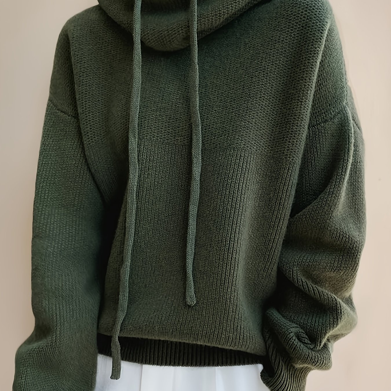 TEMU Damski sweter z kapturem, długi rękaw, casualowy, wygodny