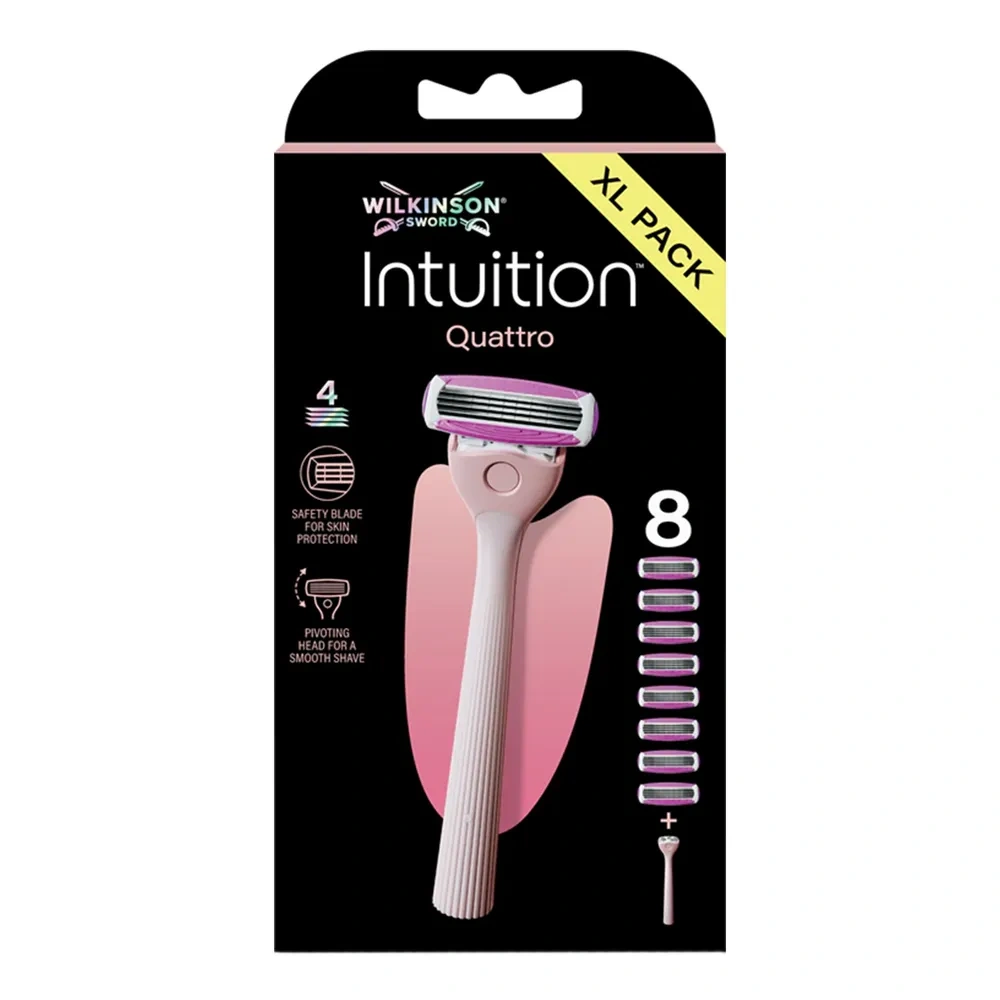 Wilkinson Sword Intuition Quattro maszynka do golenia dla kobiet uchwyt + 8 wkładów