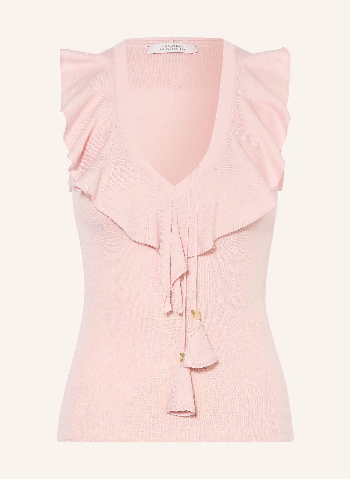 Dorothee Schumacher Dzianinowy Top Refined Essentials Z Falbanami rosa