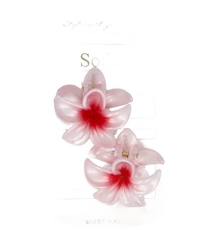 Solida Haarklammer Bali Blume rosa Glitzer Klamry do włosów 1 szt.
