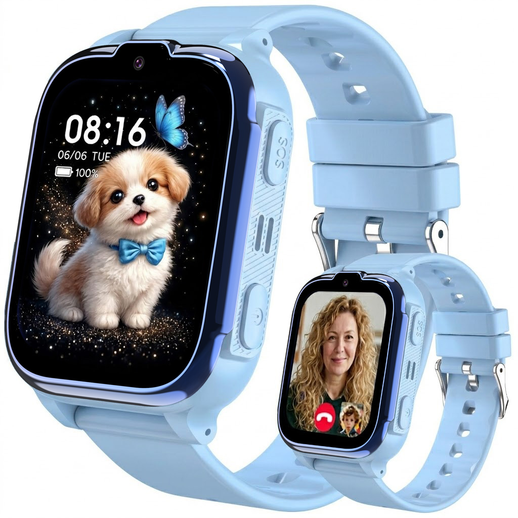 Smartwatch dziecięcy niebieski GPS 4G Lokalizator Kamera Video Rozmowy SOS SeTracker