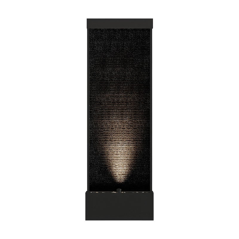 Fontanna zewnętrzna ze stali nierdzewnej i szkła z oświetleniem LED – wys. 120 cm – Czarny – BULBIE