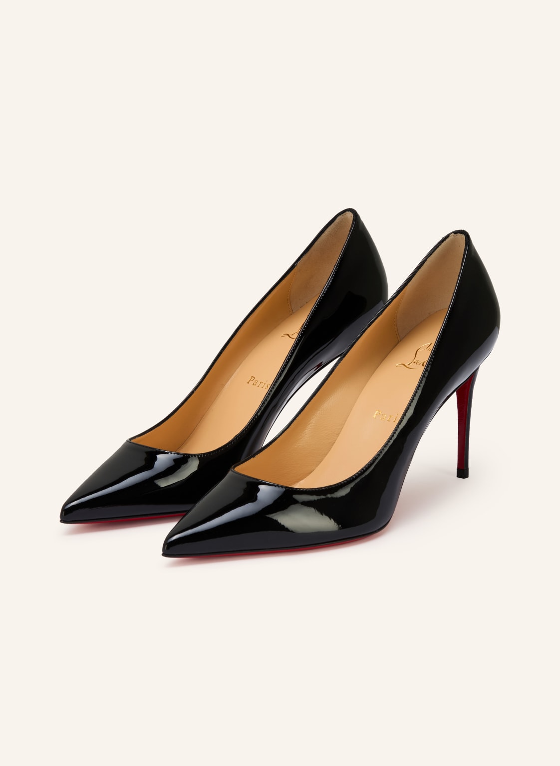 Christian Louboutin Lakierowane Czółenka Kate 85 schwarz