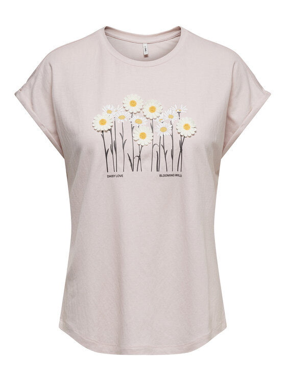 ONLY T-Shirt Jany 15372108 Różowy jasny Regular Fit