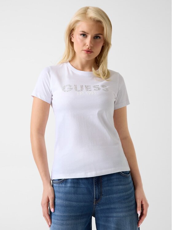 Guess T-Shirt 182375 Biały Classic Fit