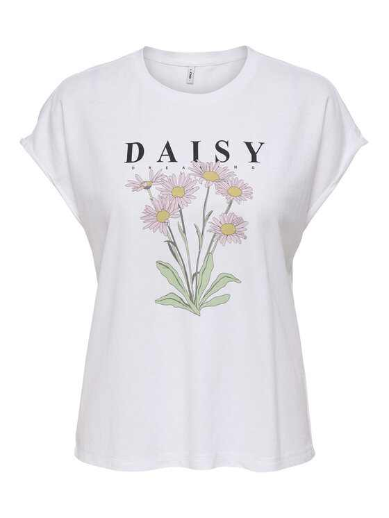 ONLY T-Shirt Jany 15372108 Biały Regular Fit