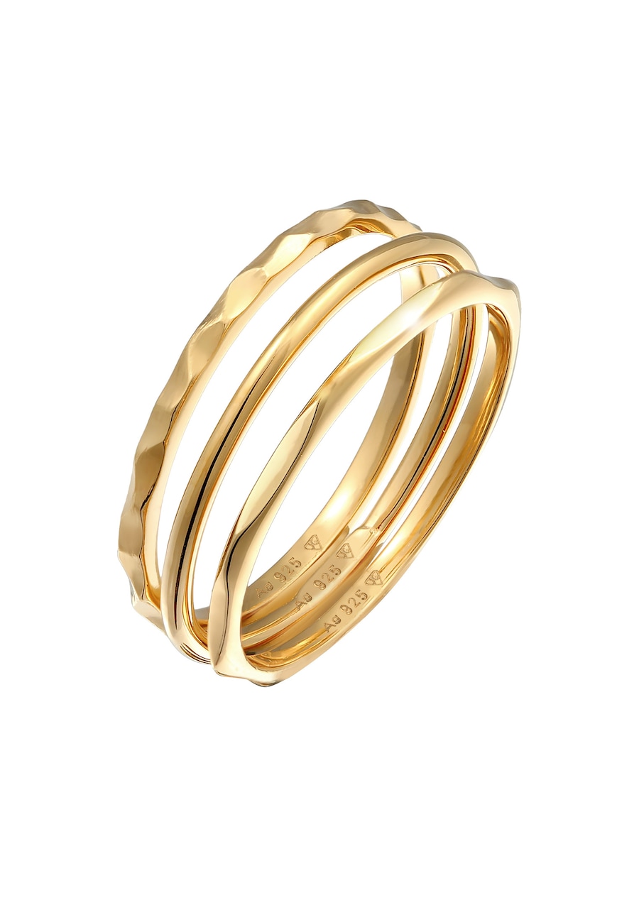 Elli Damski Basic Stacking zestaw 3 częściowy w srebrze 925 Sterling Silver Pierścionki 1 ct
