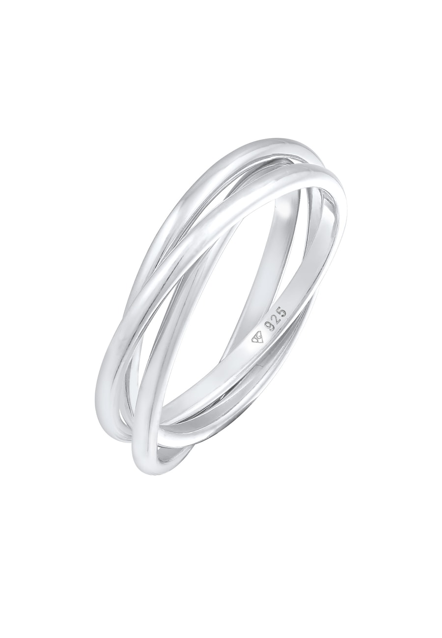 Elli Damski pierścionek Wrap Trini Look Basic Minimal w srebrze 925 Sterling Silver Pierścionki 1 ct