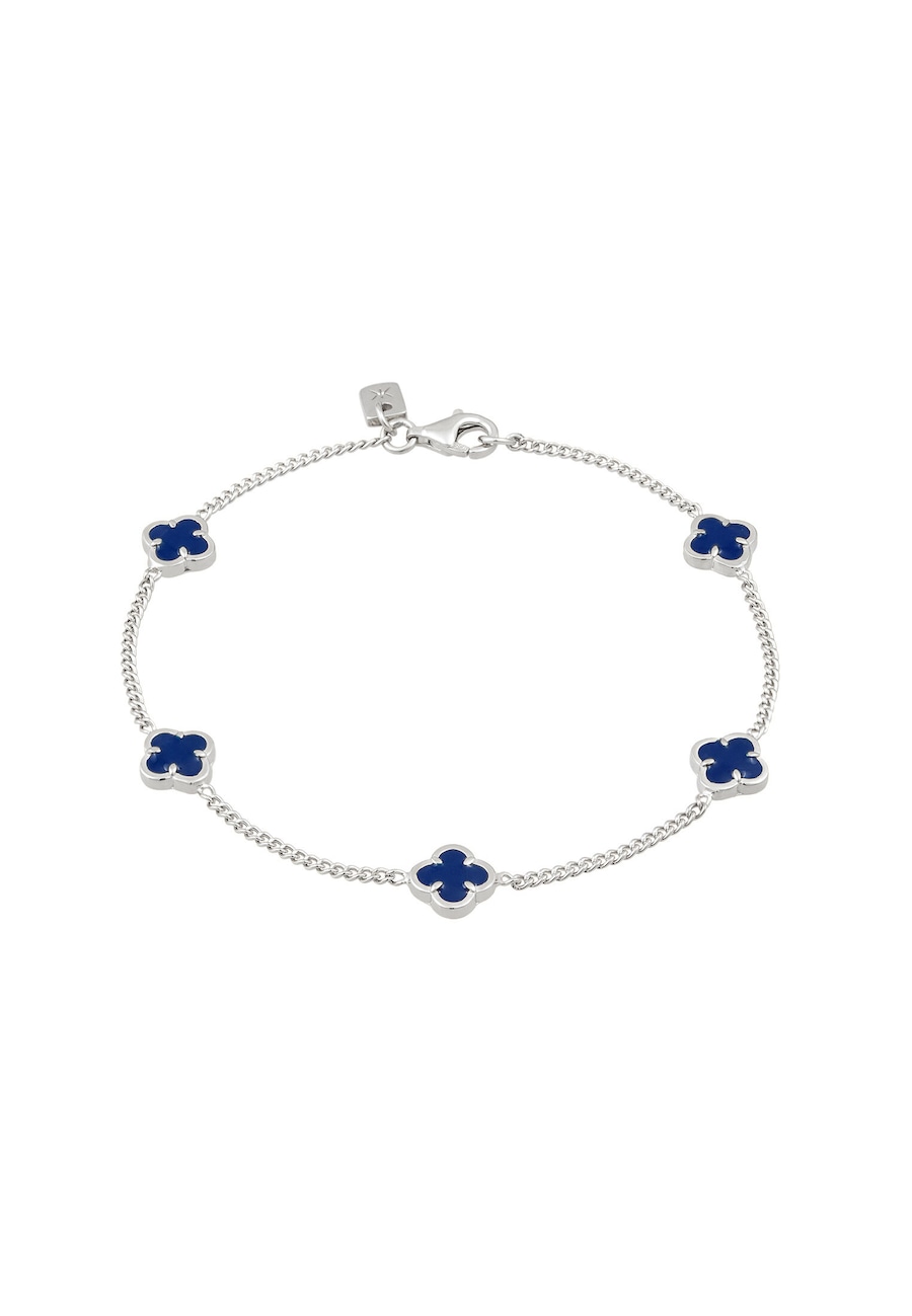 KUZZOI Bransoletka Męska Wisiorek Koniczyna Łańcuszek Pancerny 925 Sterling Silver Pozłacany Lato / Plażowe Złoto 21 cm Bransoletki 1 ct Męskie