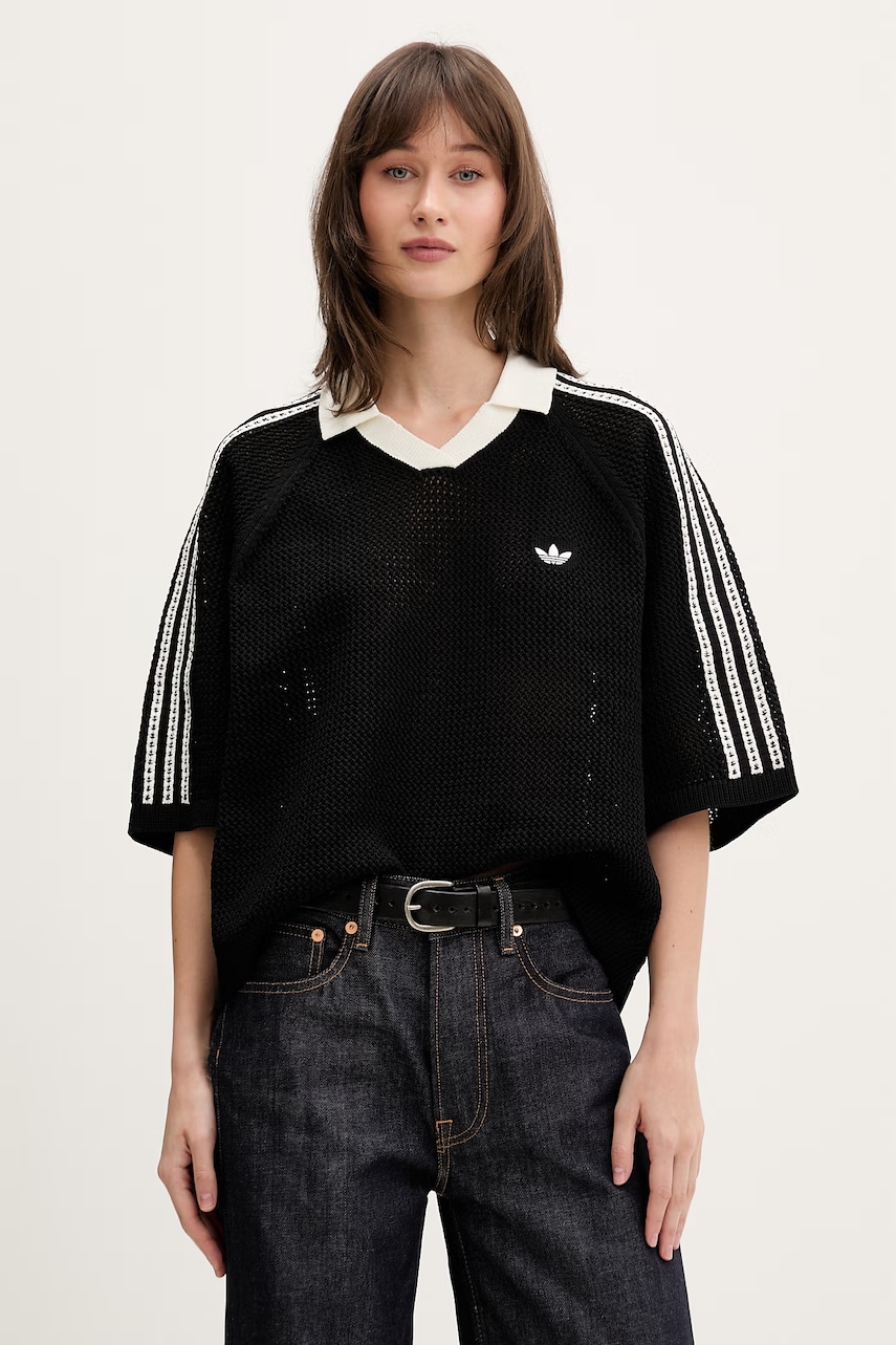 adidas Originals Crochet polo swetrowe ażurowe damskie