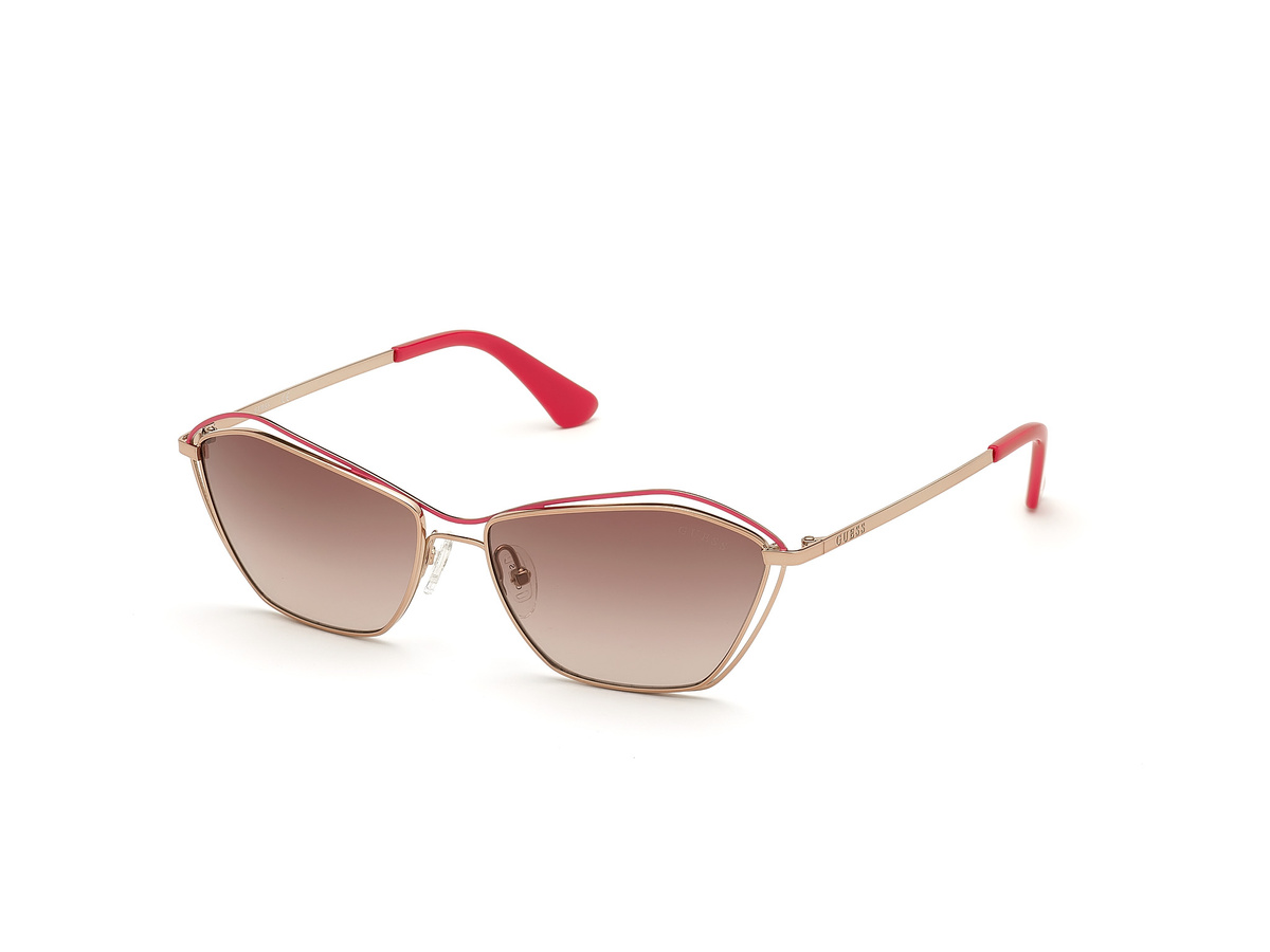 Okulary GUESS GU7639-28F. Okulary przeciwsłoneczne, Kolor różowy złoty. Kobieta.