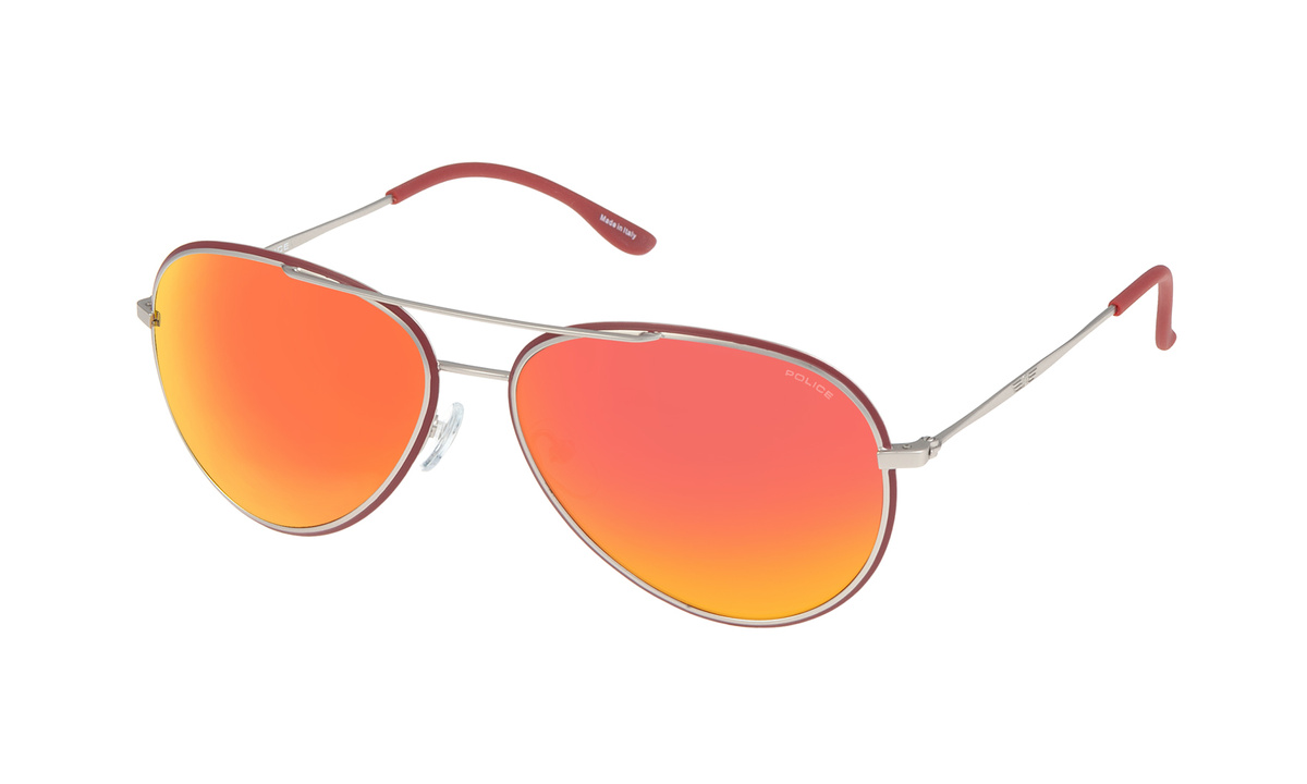 Okulary POLICE S8299M58Q05R. Okulary przeciwsłoneczne, Kolor czerwony. Unisex.