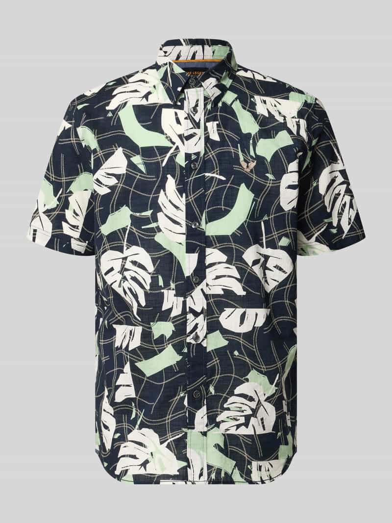 Koszula casualowa o kroju slim fit we wzorze na całej powierzchni z kołnierzykiem typu kent