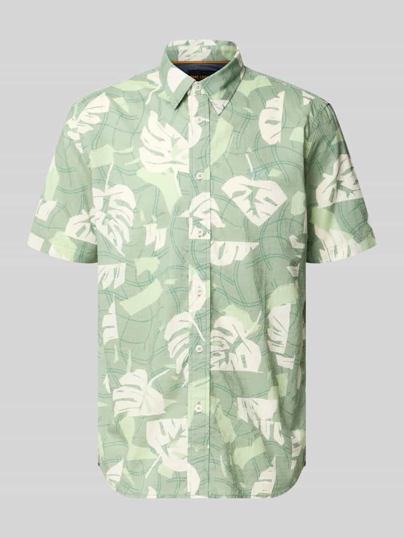 Koszula casualowa o kroju slim fit we wzorze na całej powierzchni z kołnierzykiem typu kent