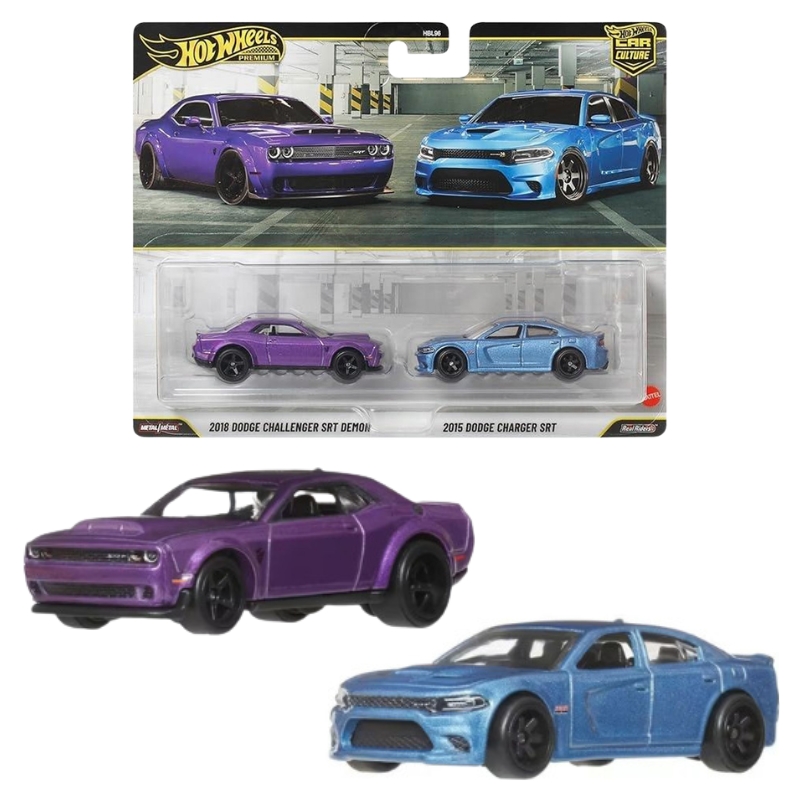 Hot Wheels Premium Dwupak 2018 Dodge Challenger SRT Demon & 2015 Dodge Charger SRT