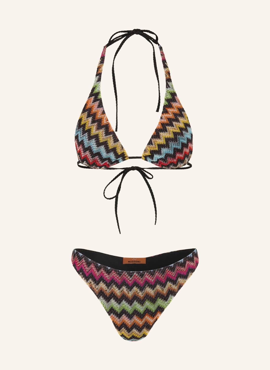 Missoni Bikini Typu Trójkąt Z Brokatową Lamówką schwarz