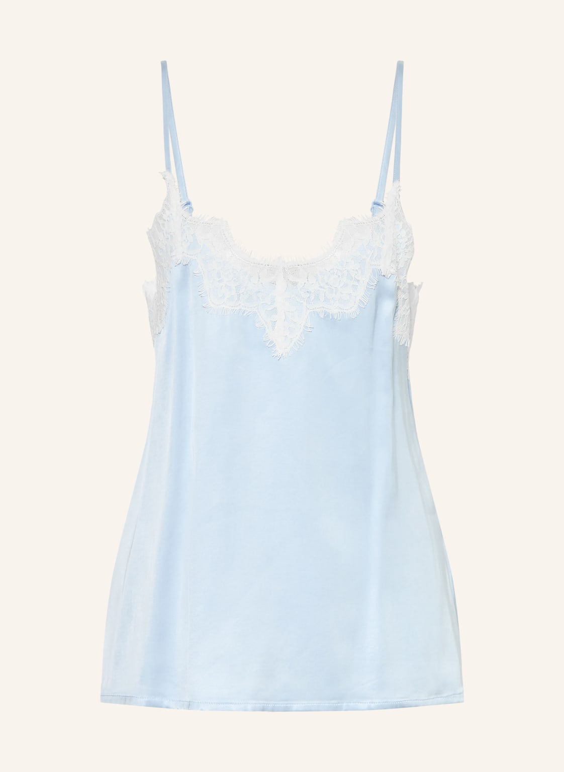 Rich & Royal Satynowy Top Z Koronką blau