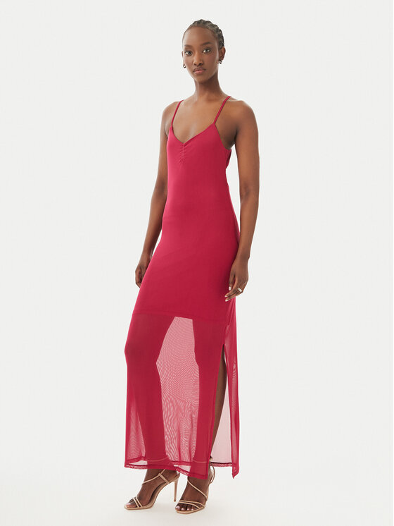 ONLY Sukienka letnia Magda 15372730 Czerwony ciemny Bodycon Fit