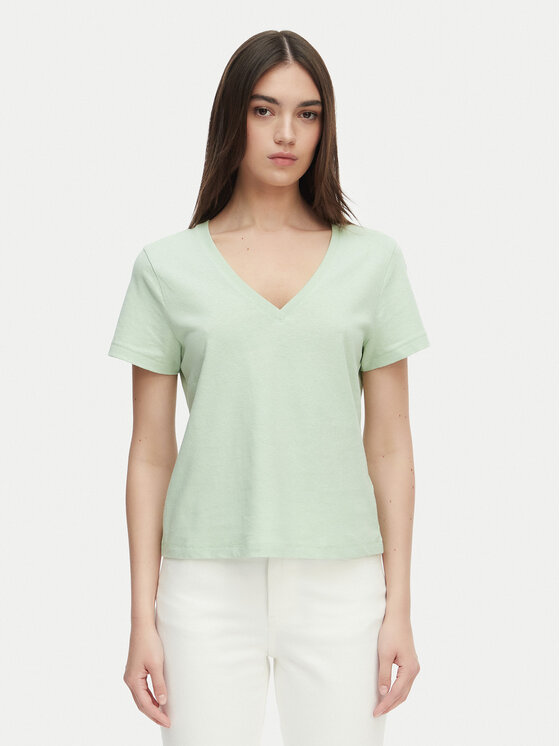 Tommy Hilfiger T-Shirt WW0WW48704 Zielony jasny Regular Fit