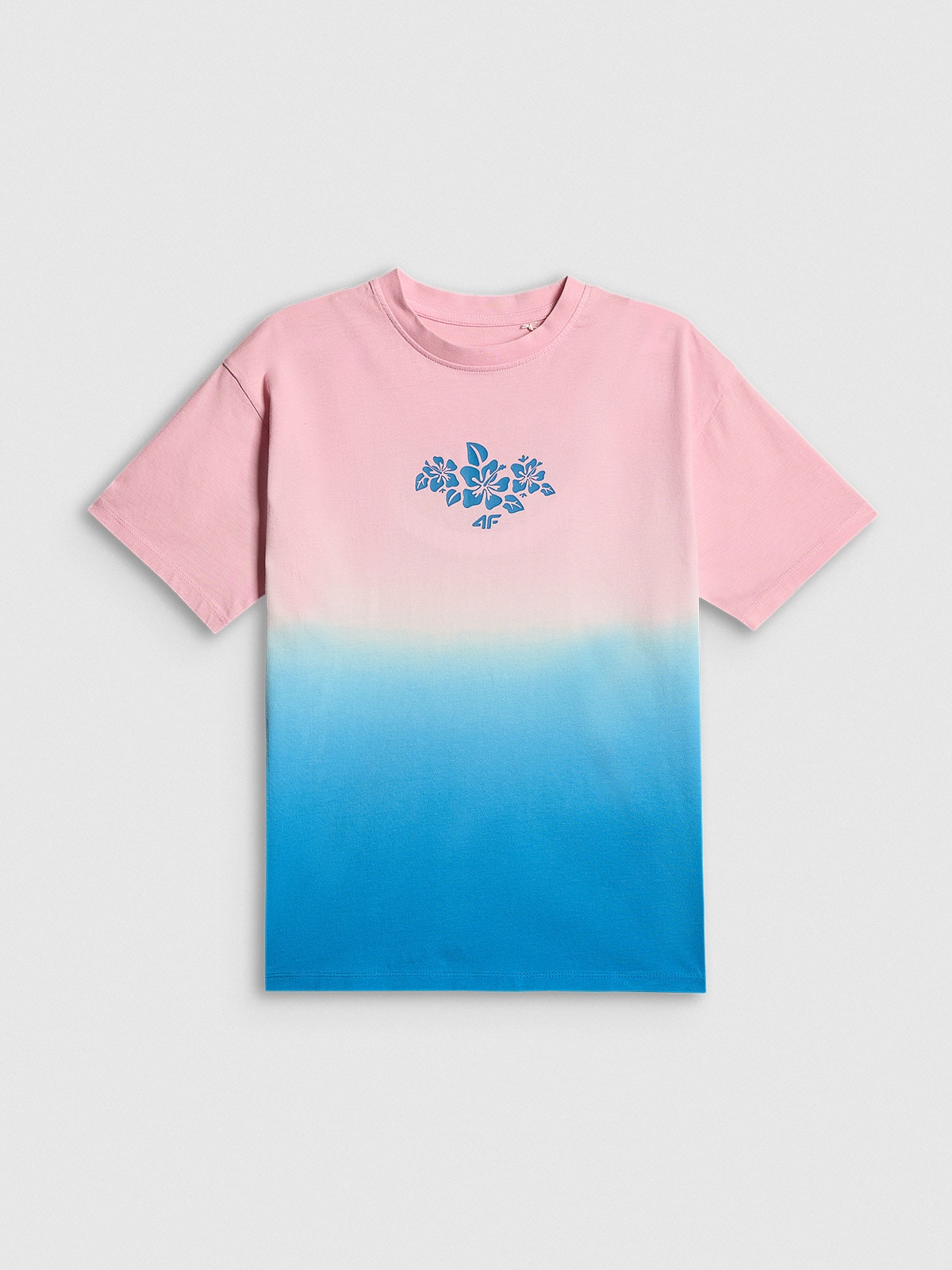 4F T-shirt loose z nadrukiem dziewczęcy - multikolor 158/164 (12-14 lat)
