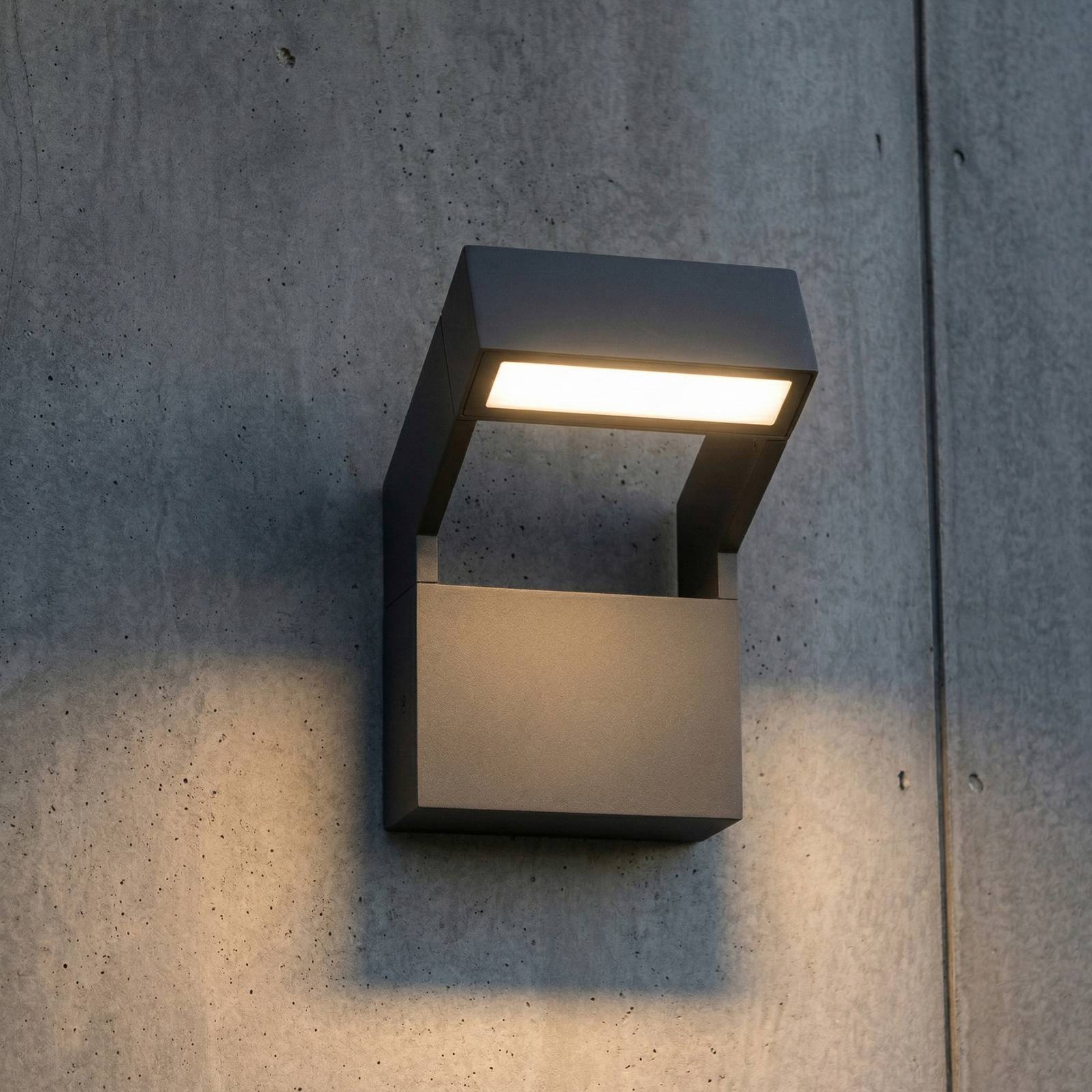 Arcchio Kinkiet zewnętrzny Kovato, aluminiowy / szary / cynkowy, metal, nowoczesny