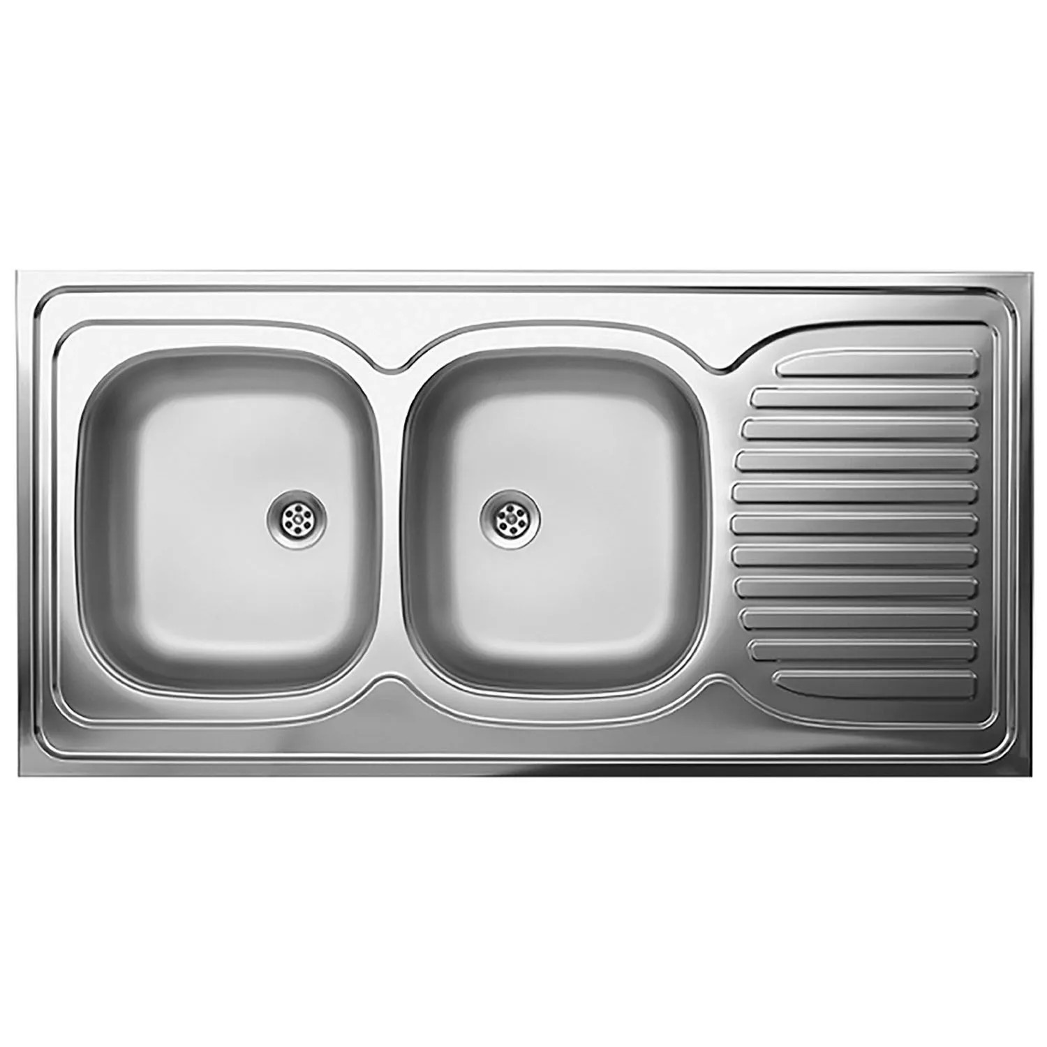 Kuchinox 60 Zlewozmywak stalowy dwukomorowy z ociekaczem 60x120 cm satynowy SK6021T