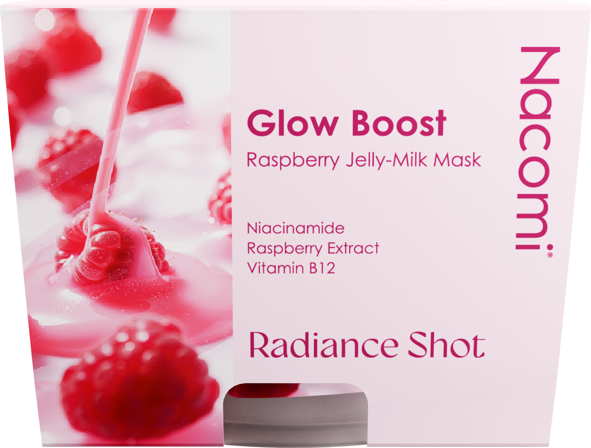Nacomi Glow Boost Raspberry Jelly-Milk Mask Rozświetlająca Maska do Twarzy 80ml