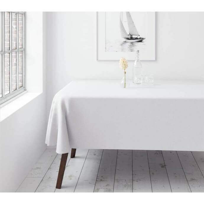 Obrus plamoodporny prostokątny Restly biały 150x150