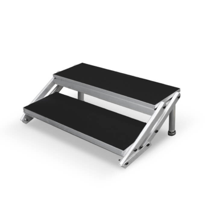Regulowane aluminiowe schody do podestu 40-60 cm (2 stopnie)