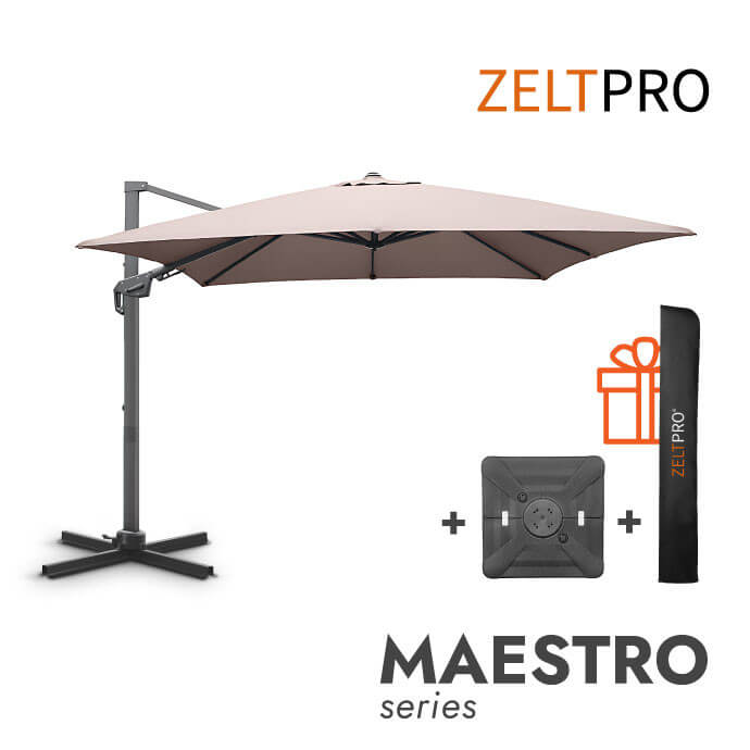 Parasol ogrodowy z podstawą Solid (pokrowiec w zestawie) Maestro Taupe