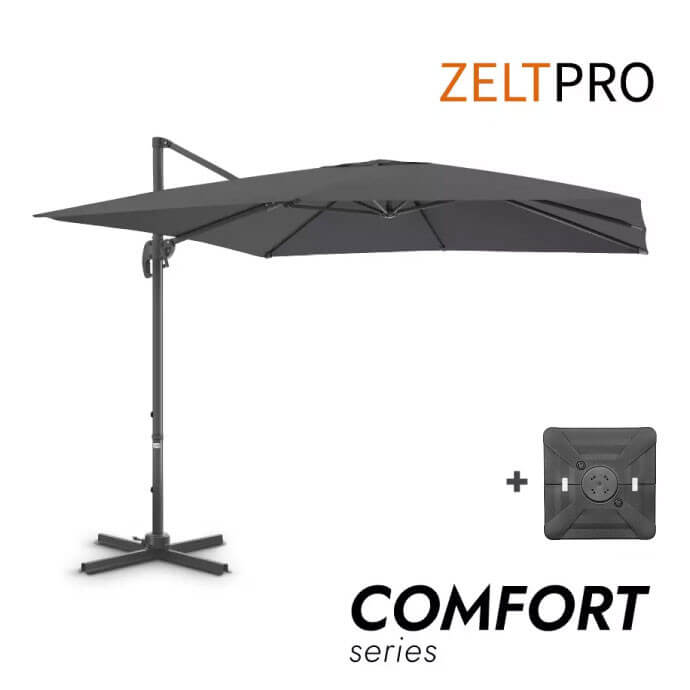 Parasol ogrodowy z podstawą Solid Comfort Antracytowy