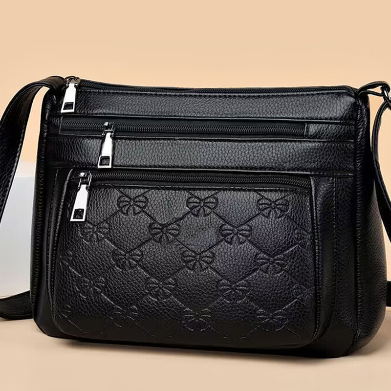 TEMU Torba na ramię typu crossbody dla kobiet i mężczyzn z regulowanym paskiem i zameczkiem z frędzlami - Czarna, uniwersalna - Torba listonoszka,