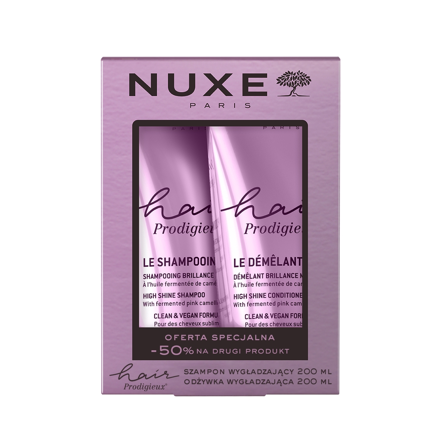 NUXE Hair Prodigieux Zestaw Wygładzający do Włosów Szampon + Odżywka
