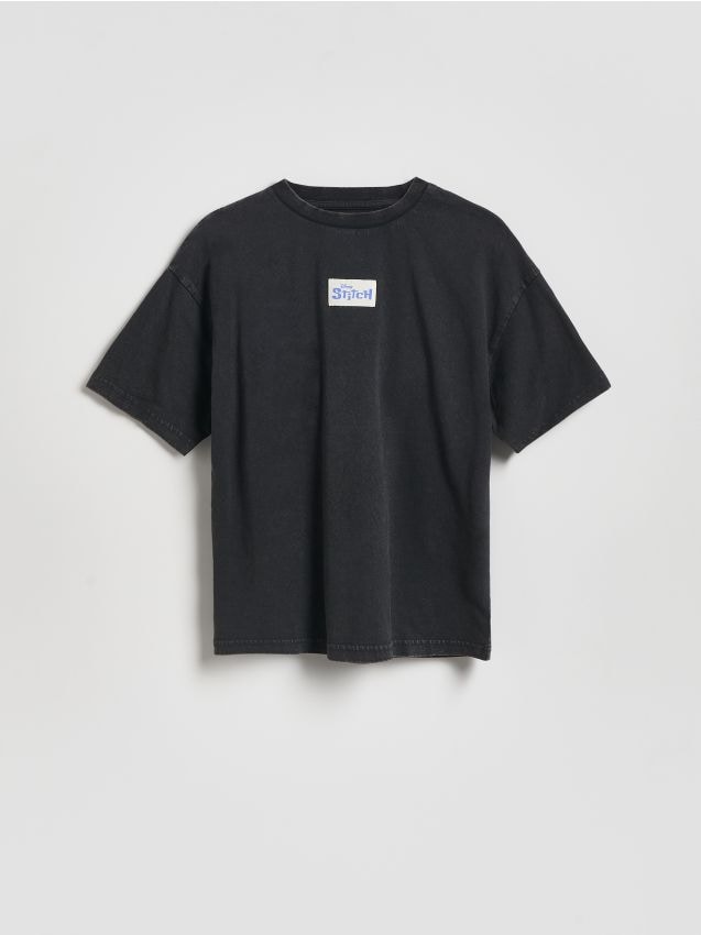 Reserved - Bawełniany t-shirt Lilo i Stich - czarny