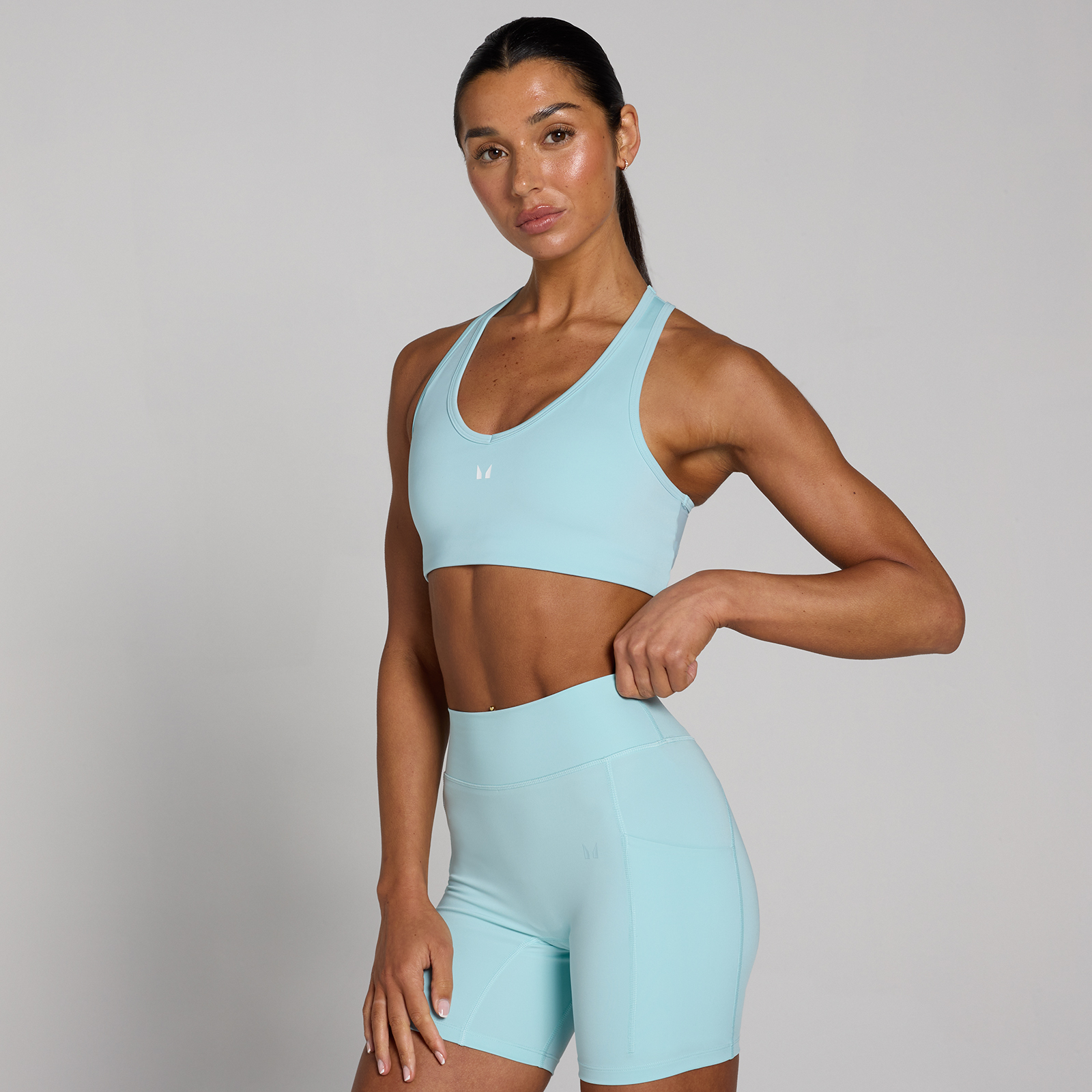 MP Damski Sportowy Biustonosz Treningowy Racerback - Lodowy - L