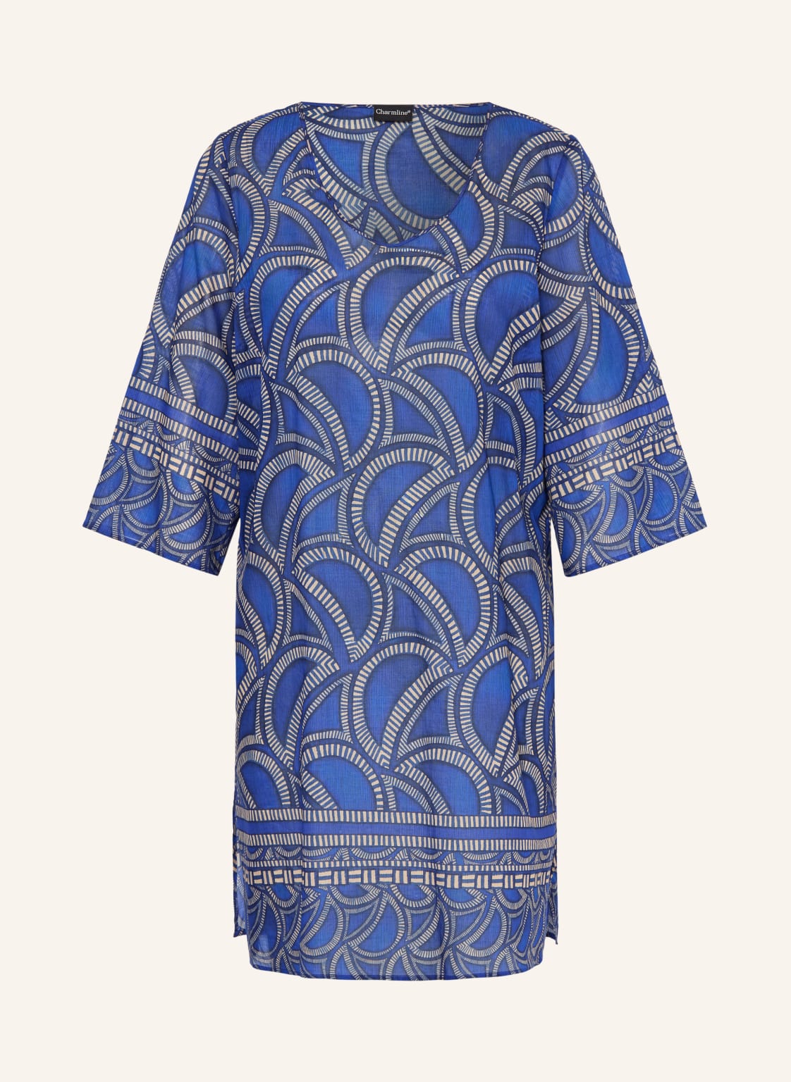 Charmline Sukienka Plażowa Tribal Flow Z Rękawami 3/4 blau