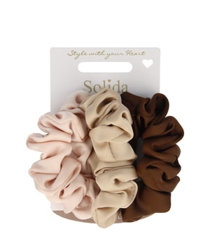 Solida Scrunchie rosa, beige, braun Gumka do włosów 3 szt.