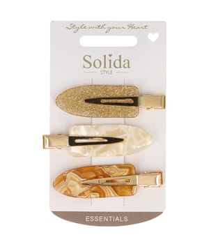 Solida Haarclips beige, braun, weiß Klamry do włosów 3 szt.