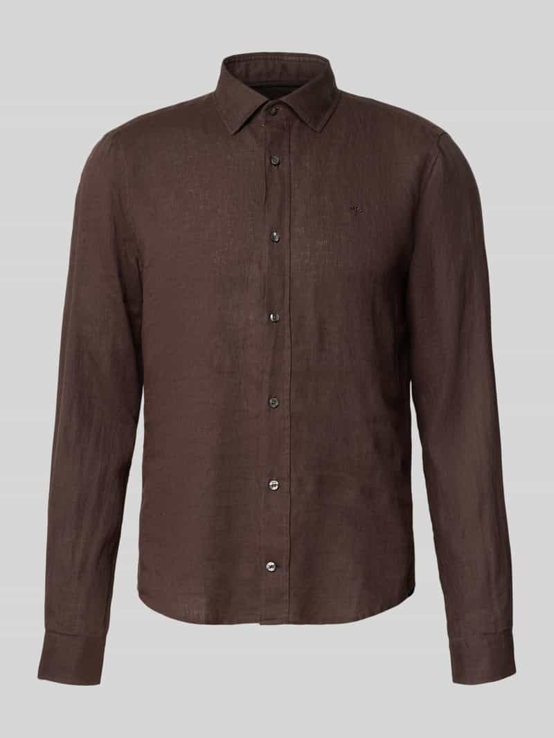 Koszula lniana o kroju casual fit z kołnierzykiem typu kent model 'Mike'