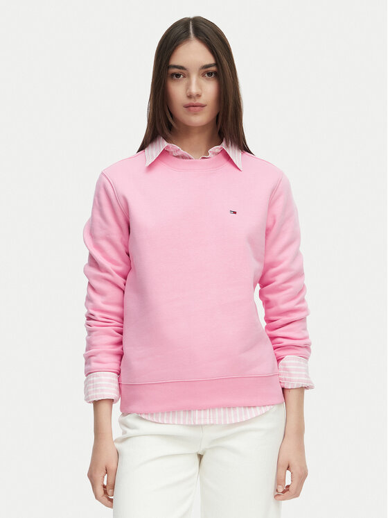 Tommy Jeans Bluza Flag DW0DW19959 Różowy jasny Regular Fit