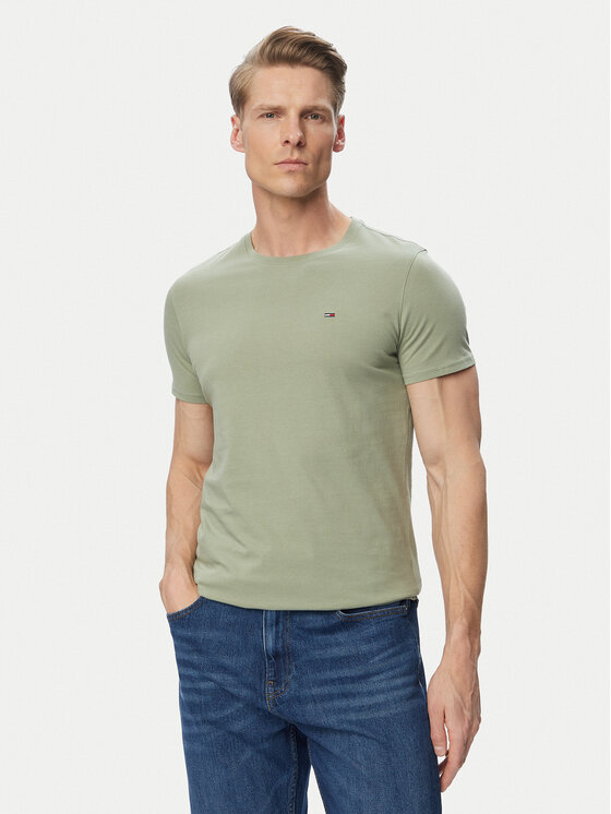 Tommy Jeans T-Shirt DM0DM04411 Khaki Slim Fit