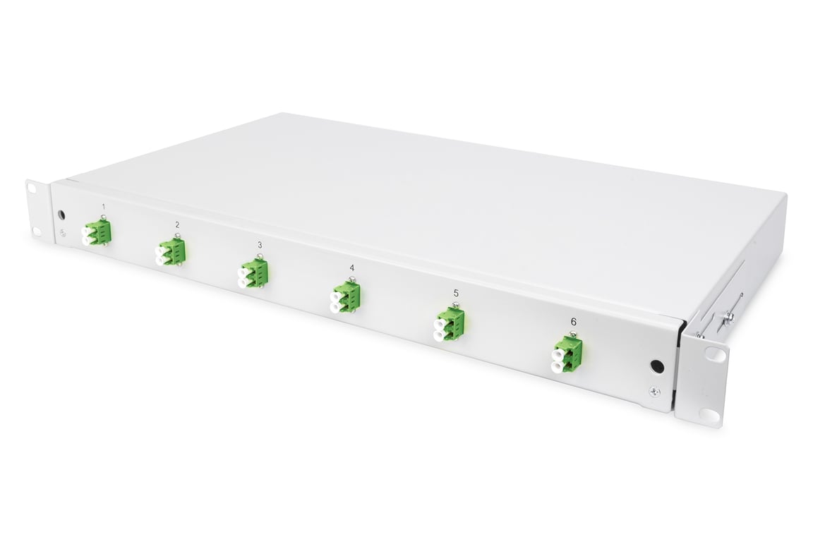 Digitus Skrzynka światłowodowa, 1U, wyposażona, 6x LC-APC DX, OS2 DN-96330/9APC