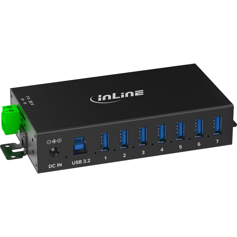 InLine 35396B huby i koncentratory USB 3.2 Gen 1 (3.1 Gen 1) Type-B 5000 Mbit/s Czarny